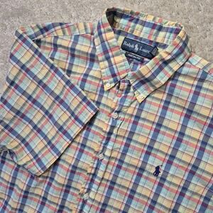 Ralph Lauren Shirt Men XL Blue Button Down Outdoor Camp Dad BBQ Boating Comfort